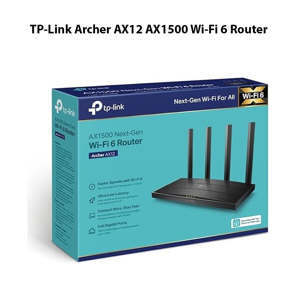 TP-Link Archer AX12 AX1500 / AX3000 Wi-Fi 6 Router, Dual-Band 2.4GHz ...