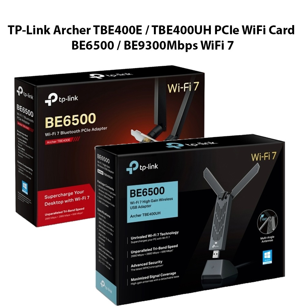 TP-Link Archer TBE400E / TBE400UH PCIe WiFi Card BE6500 / BE9300Mbps ...