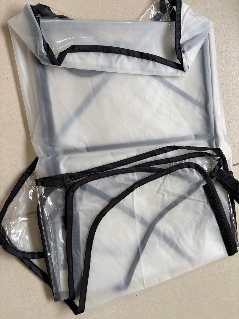 Universal Stroller Rain Cover (Category: Strollers) located in Cebu City. Submitted by happyheartcebu (Listing ID 1415109491, Image 2). Description: - Universal fit for most strollers - Protects from rain and wind - Transparent design for visibility - Features a stylish black trim - Foldable for easy storage and transport - Keeps your child dry and comfortable .