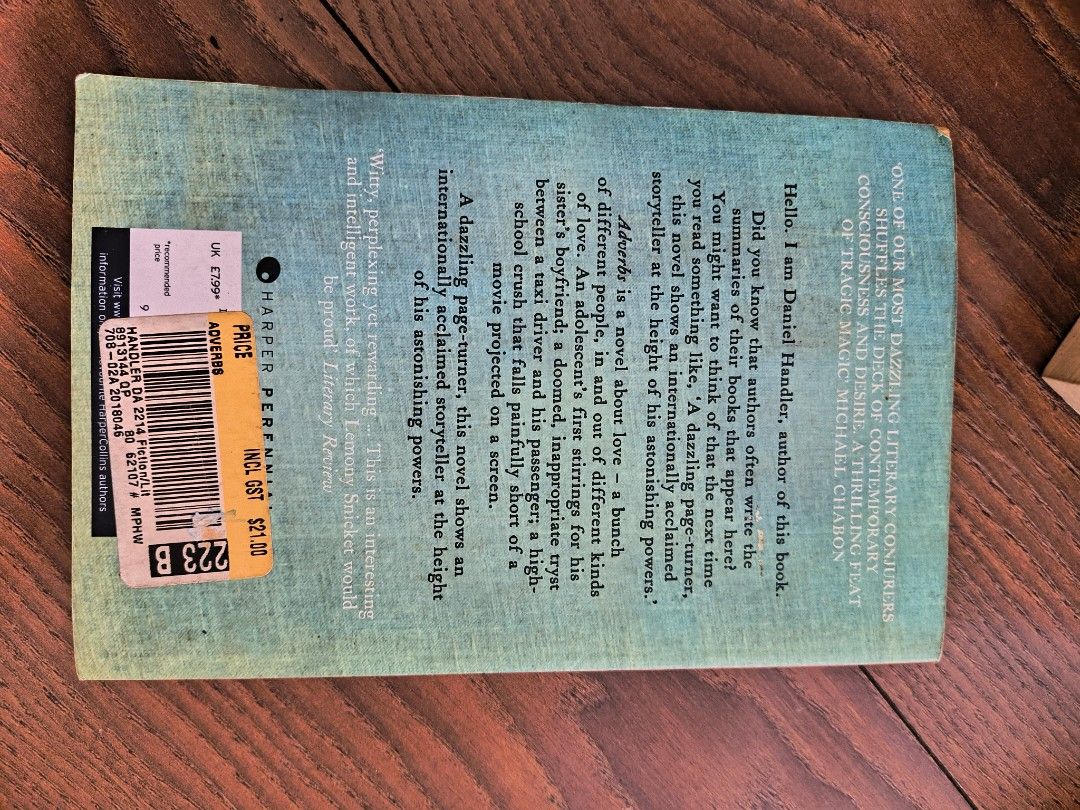Adverbs by Daniel Handler (Category: Storybooks) located in Singapore. Submitted by xortic (Listing ID 1415325879, Image 2). Description: Old anthological storybook .