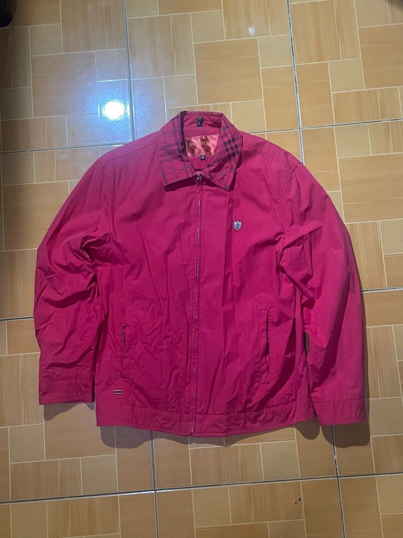 Barbarossa Harrington Jacket - Size 50 (Category: Coats, Jackets and Outerwear) located in Makati City. Submitted by berto01 (Listing ID 1415414138, Image 2). Description: - Red Barbarossa jacket - Size 50 - Plaid collar - Small chest emblem - Zipper closure - Two front pockets - Unique interior lining BEST FIT LARGE TO XL GREAT ALTERNATIVE FOR RL HARRINTON JACKET‼️.