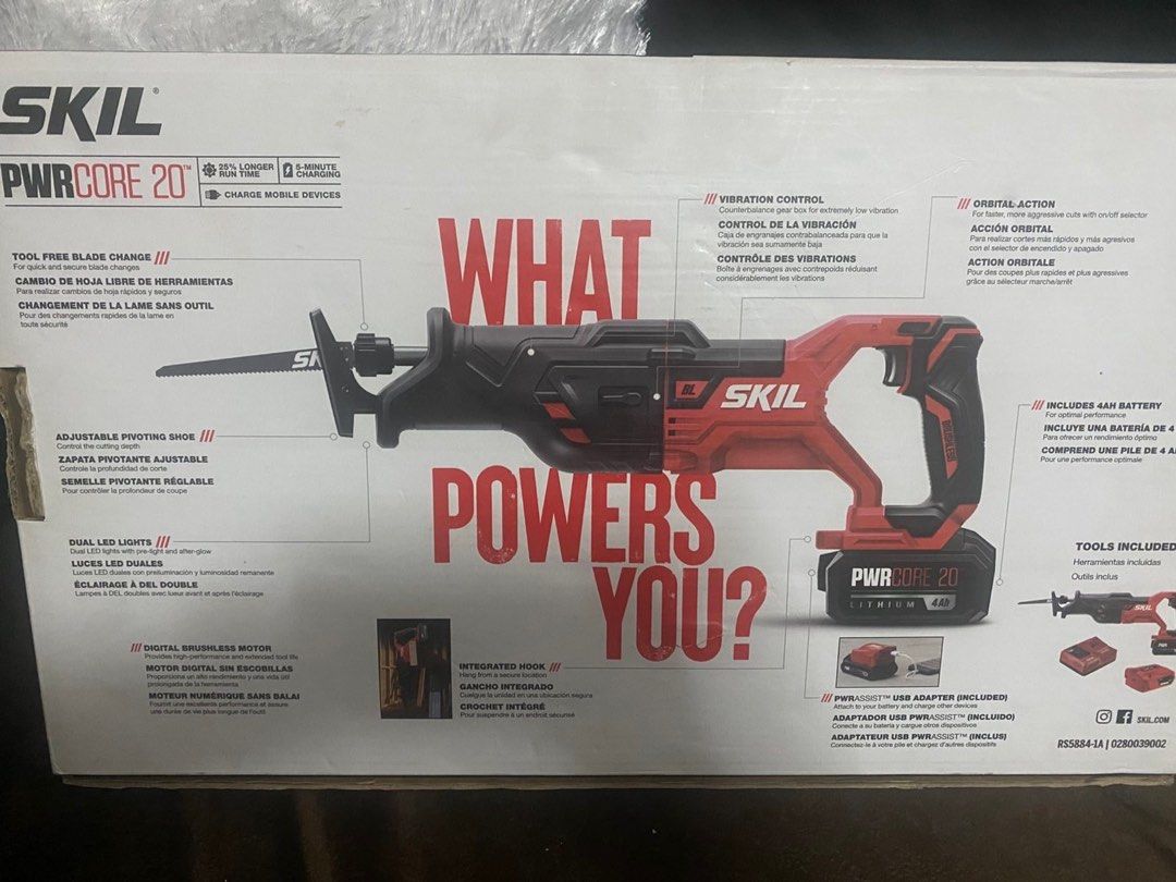 BNIB SKIL RECIPROCATING SAW (brushless) (Category: Home Improvement Tools & Accessories) located in Quezon City. Submitted by mjpproperty (Listing ID 1415289689, Image 2). Description: BNIB Reciprocating saw Cordless with battery and charger Brushless 20 volts power core Good as brand new with set of blades.
