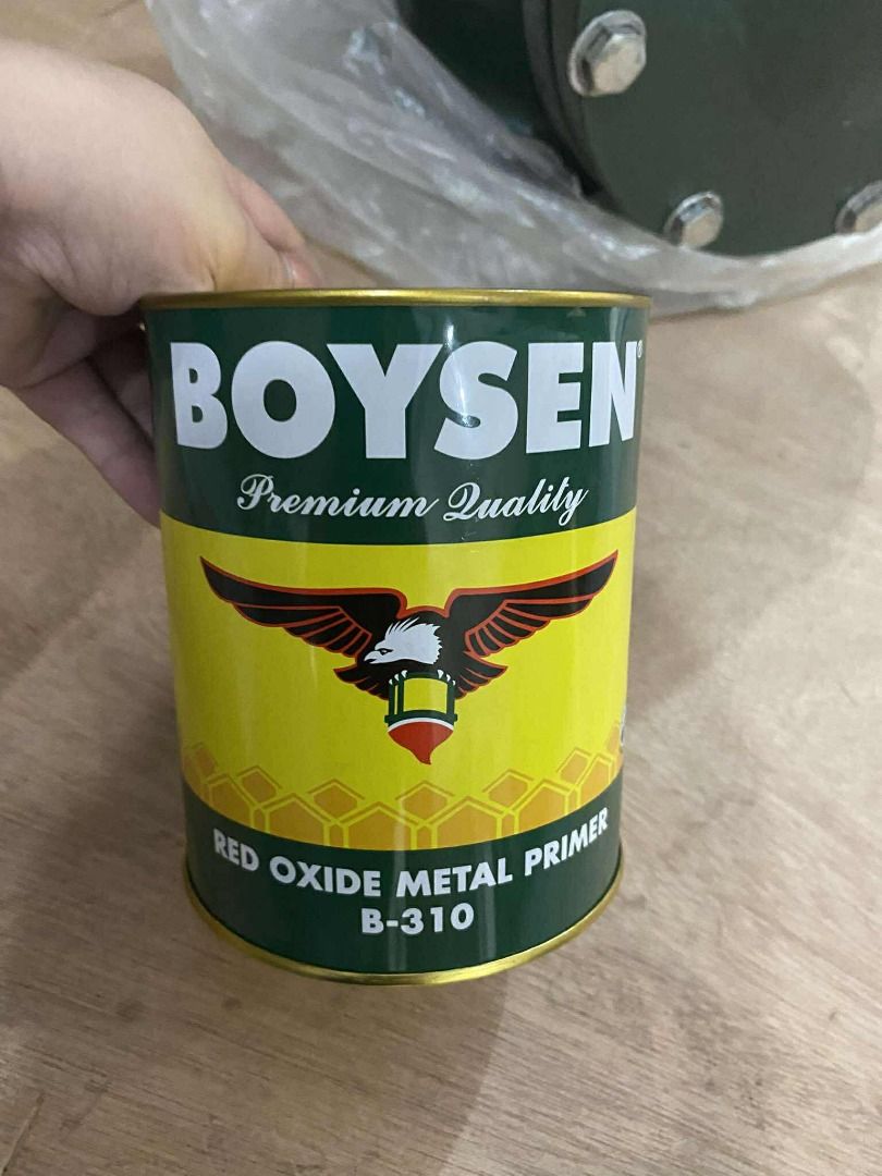 Boysen Red Oxide Metal Primer B-310 (Category: Construction Tools & Equipment) located in Caloocan City. Submitted by cimflex_abigail26 (Listing ID 1415309866, Image 1). Description: - Boysen Red Oxide Metal Primer B-310 - Premium quality metal primer - Suitable for metal surfaces - Prepares surface for painting - Features Boysen logo and product information -Look for Ms. Abigail.
