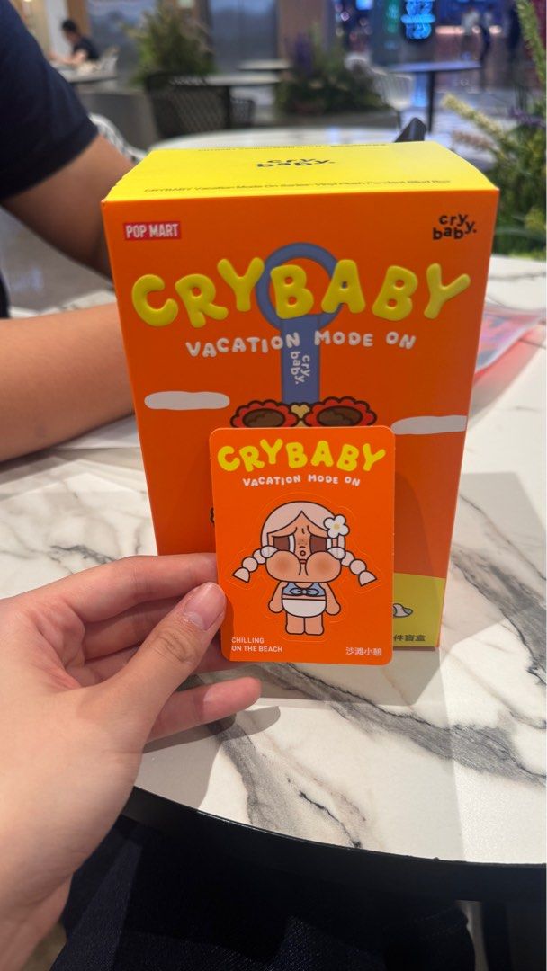 Cry baby vacation mode on (Category: Designer & Blind Box Toys) located in Taguig. Submitted by kimdeclutterss (Listing ID 1415369246, Image 1). Description: Chilling on the beach Crybaby vacation mode on Fresh pull from fullybooked.