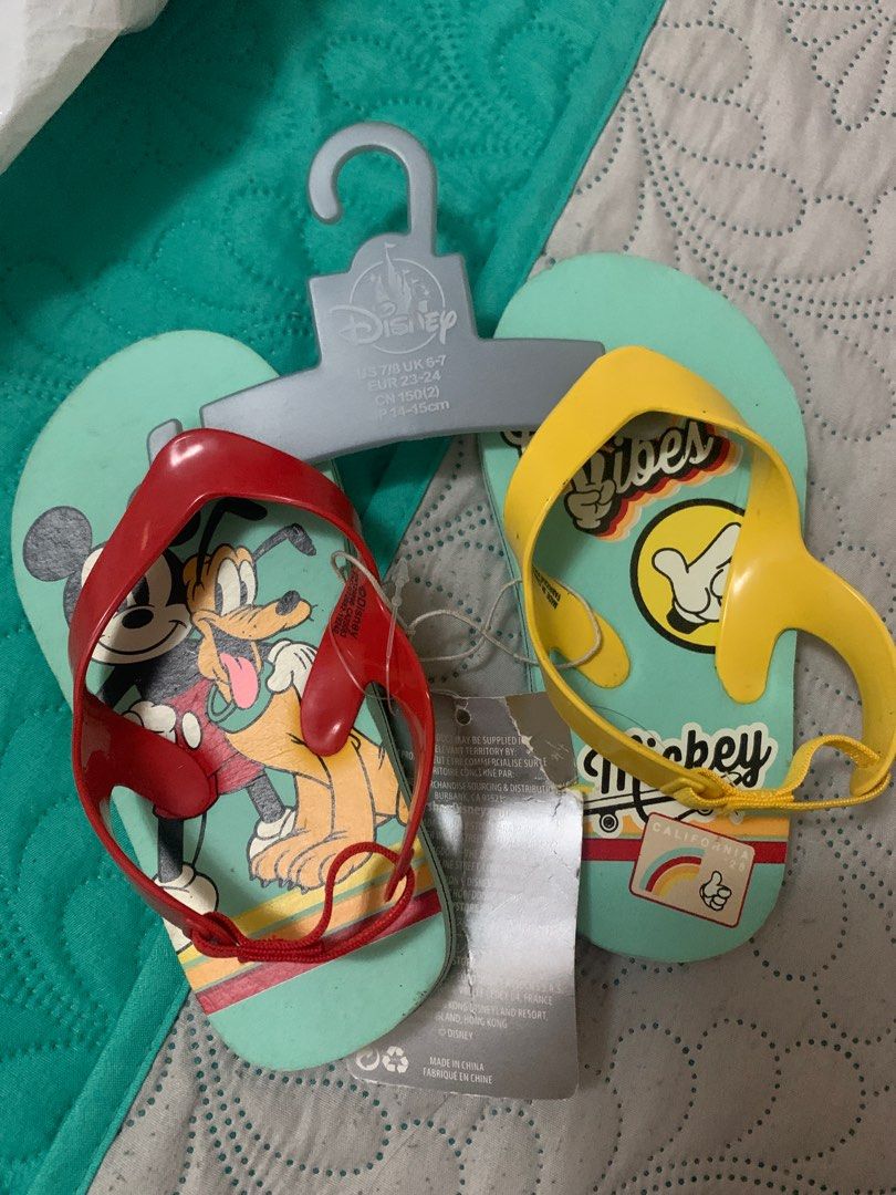 Disney Mickey Mouse Flip-flops slippers (Category: Babies & Kids Fashion) located in Caloocan City. Submitted by 0496junque (Listing ID 1415249607, Image 1). Description: .