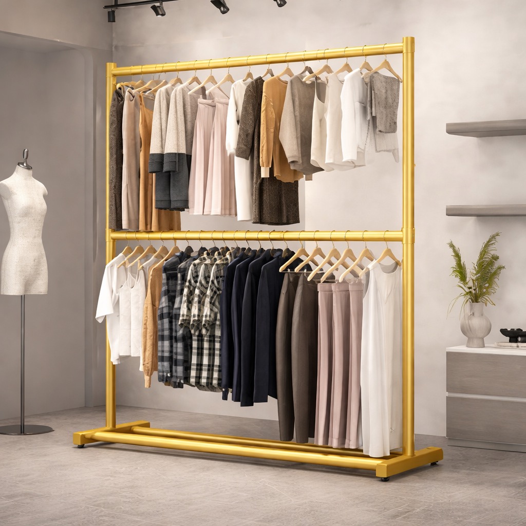 Double Rail Clothes Rack | Heavy Duty Garment Rack | Retail Display ...