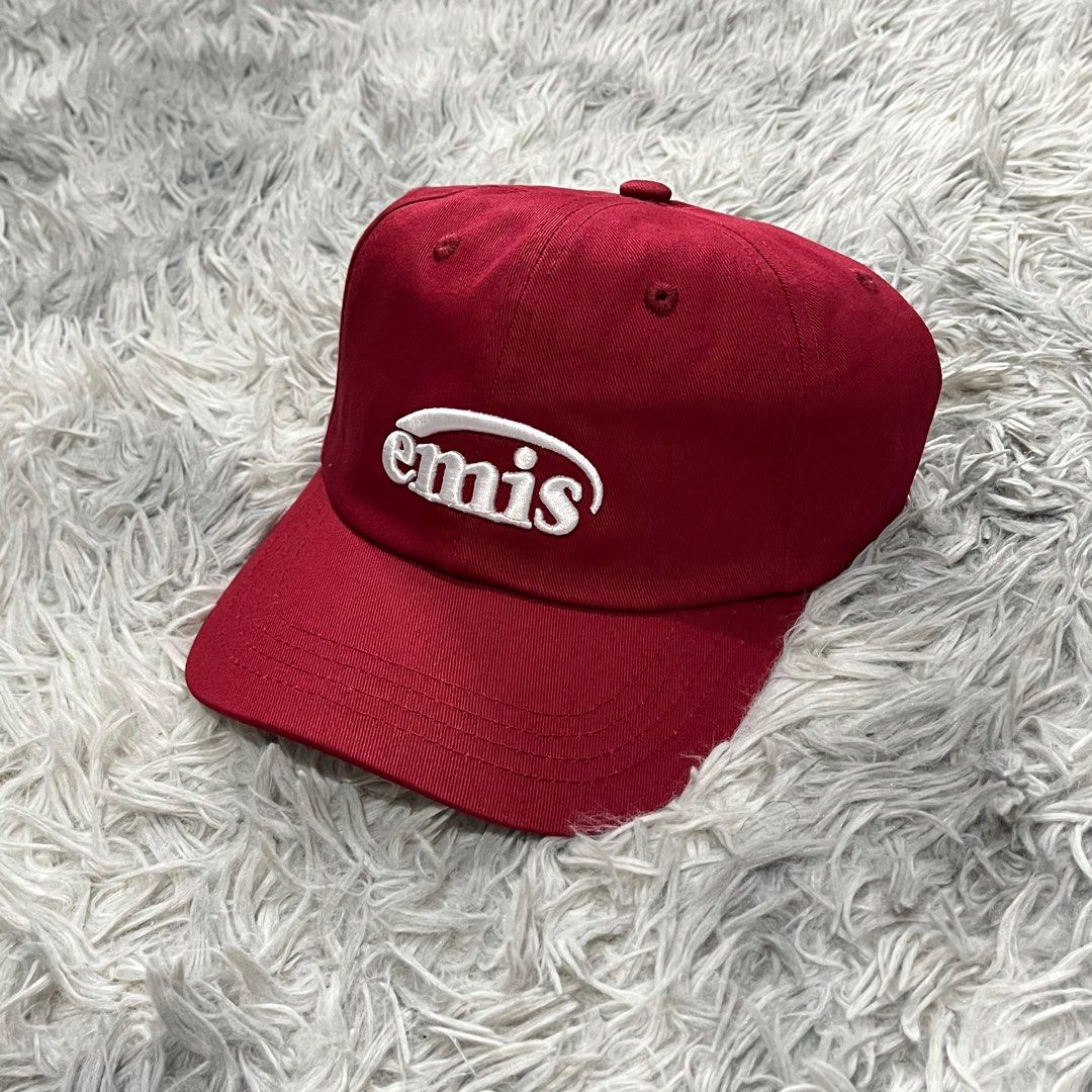 EMIS Cap (Category: Caps & Hats) located in Manila. Submitted by paulolazo (Listing ID 1415407910, Image 1). Description: - Brand new EMIS cap - Deep red color - Features the EMIS logo - Curved brim - Adjustable strap - Made of sturdy material - Tag still attached.