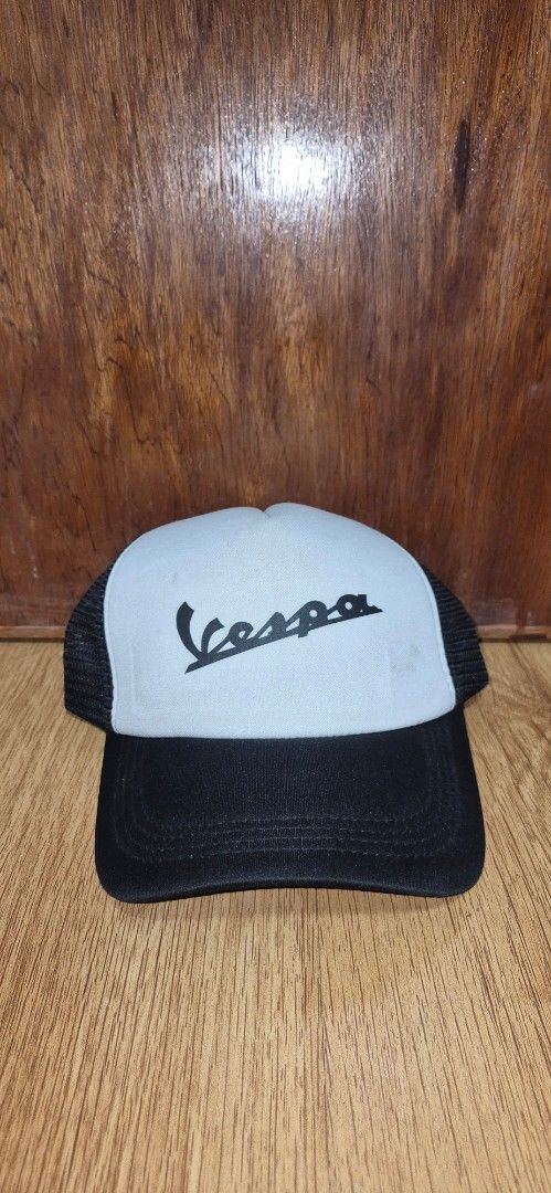 For Sale: Vespa Trucker Cap (Category: Caps & Hats) located in Pasig City. Submitted by radcuratesclothing2026 (Listing ID 1415368531, Image 1). Description: For Sale: Vespa Trucker Cap •Vespa logo on front •Black mesh back •Curved brim, Fabric and mesh materials •Needs Cleaning •RFS: Decluttering •P300.