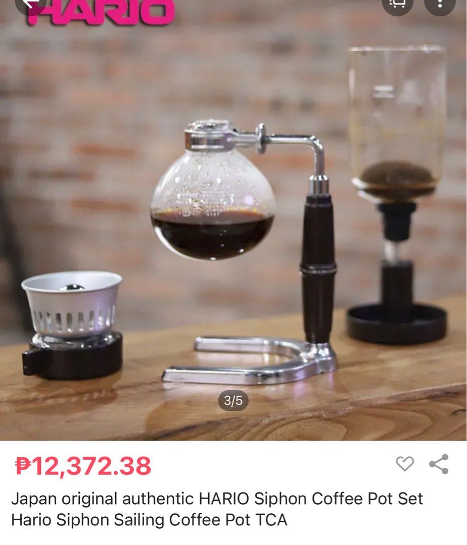 Hario siphon coffee pot (Category: Coffee Machines & Makers) located in Manila. Submitted by prelovedbyramiah (Listing ID 1415274035, Image 1). Description: .