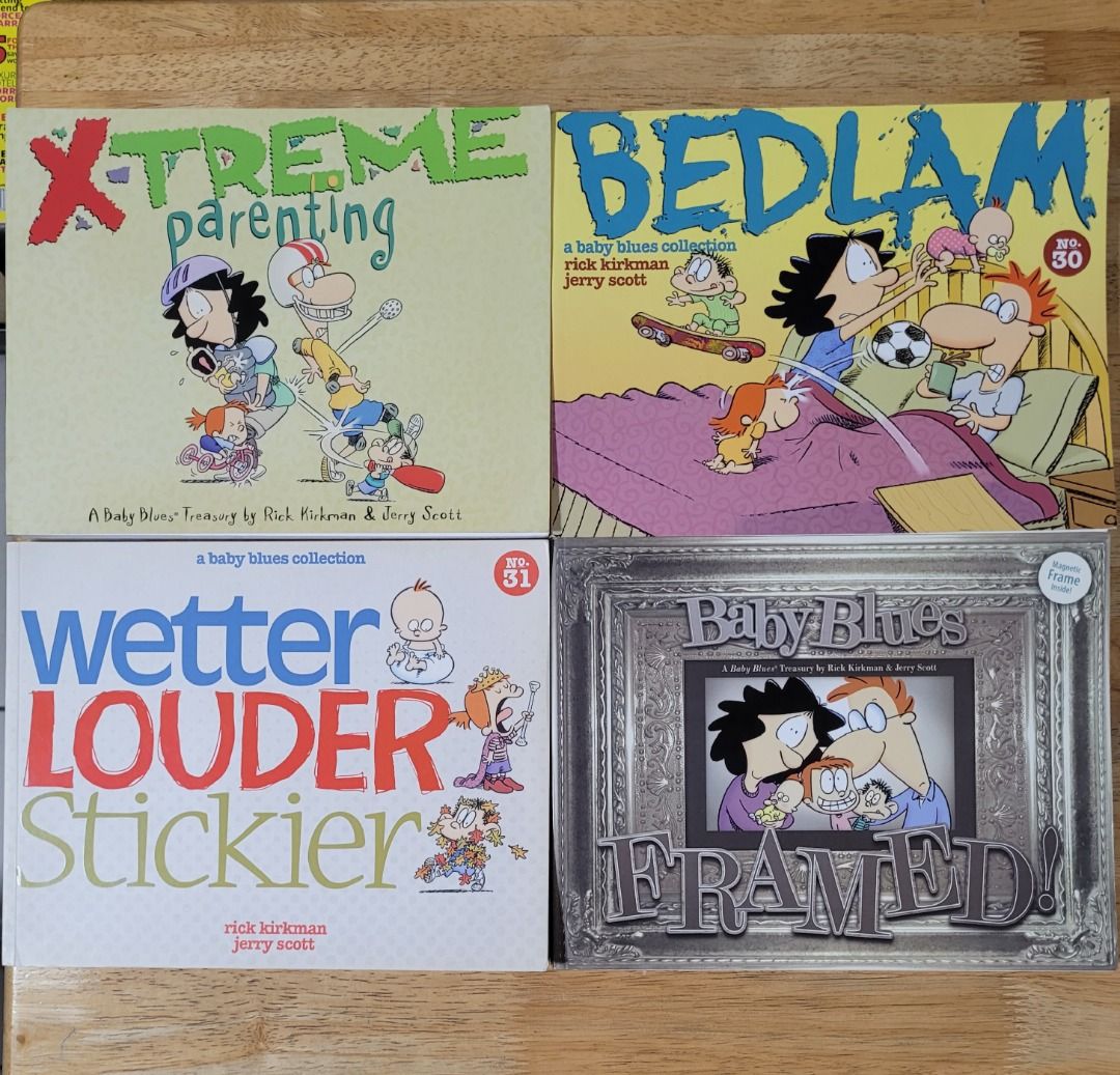 HUMOR BOOKS- NEGOTIABLE (Category: Comics & Manga) located in Caloocan City. Submitted by joepauljer66969 (Listing ID 1415325112, Image 2). Description: Collection of various comic books and humor books. Includes "Tastes Like Chicken", "The Far Side Gallery" series, "The Authoritative Calvin and Hobbes", and "Mad" comics. Also features Baby Blues collections with titles like "Driving Under the Influence of Children", "Gross!", and "Butt-Naked Bab