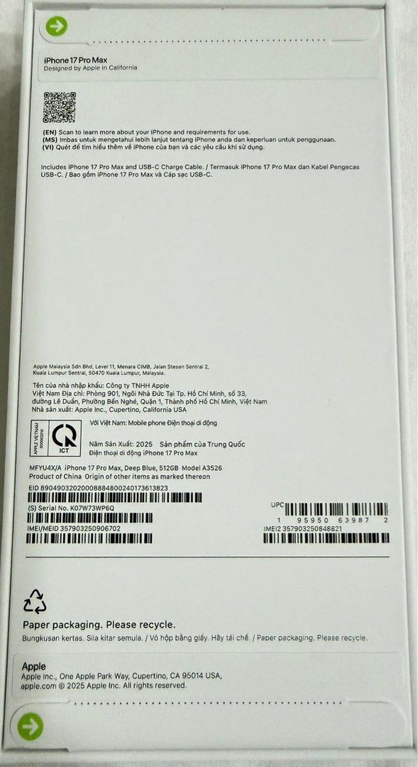 iPhone 17 Pro Max Deep Blue 512GB, Mobile Phones & Gadgets, Mobile ...