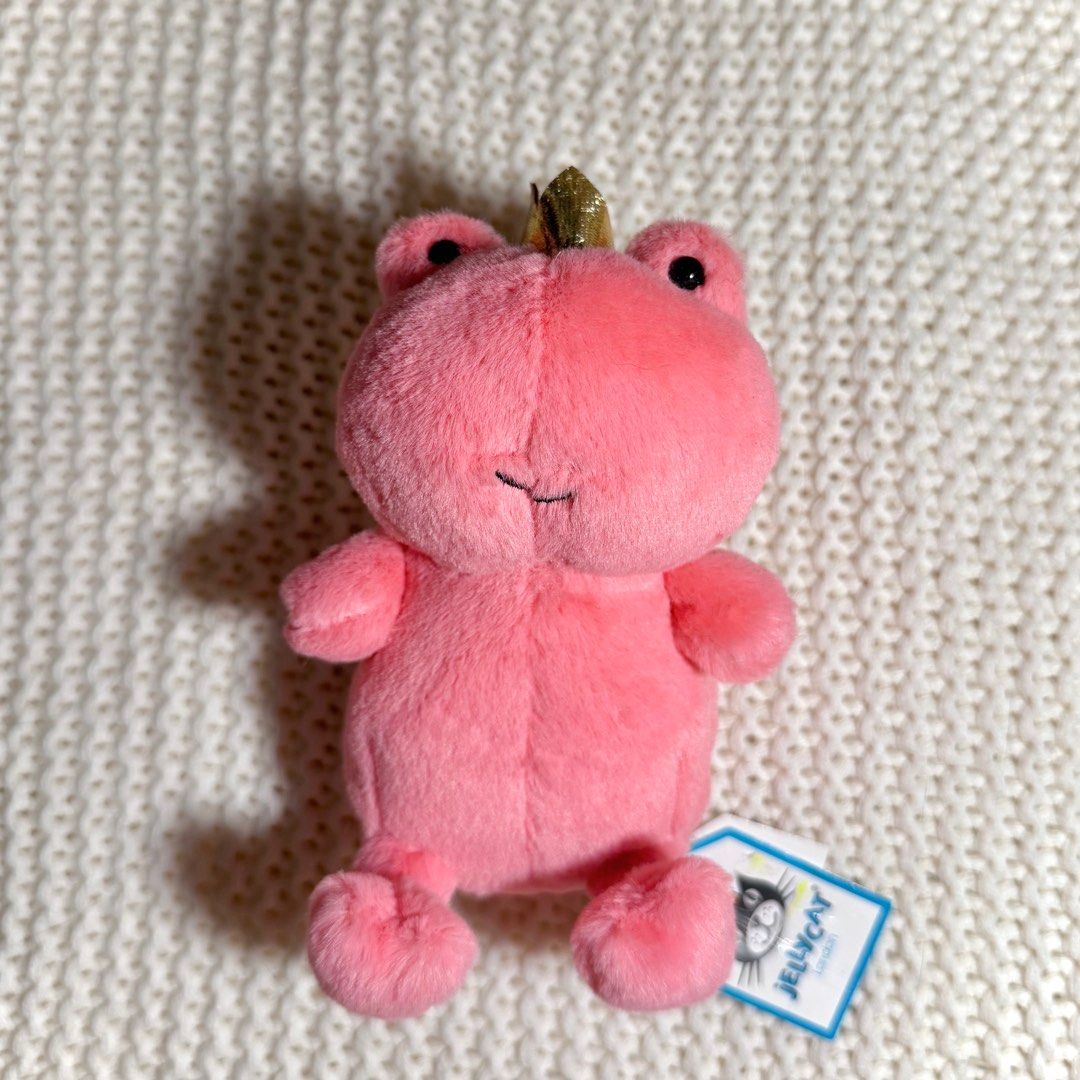 Jellycat Retired Pink Croaker With Crown, Hobbies & Toys, Toys & Games ...