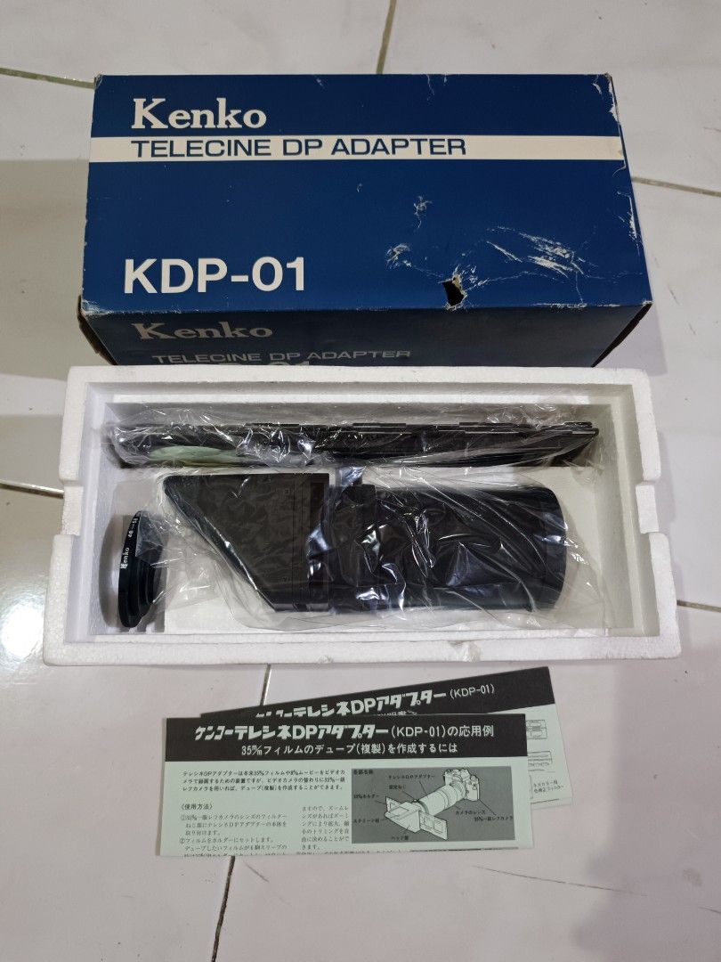 Kenko TeleCine DP Adapter Converter KDP-01 (Category: Cameras) located in Binangonan. Submitted by kurama04 (Listing ID 1415425900, Image 1). Description: Kenko telecine DP adapter KDP-01 Kenko Slide (reversal) film taken with a 35mm camera can be easily deep (duplicated) or converted into data with a digital camera. The mounting filter diameters are 58mm and 49mm. Equipment for recording 35mm/110mm camera film and 8mm movie film with a video cam