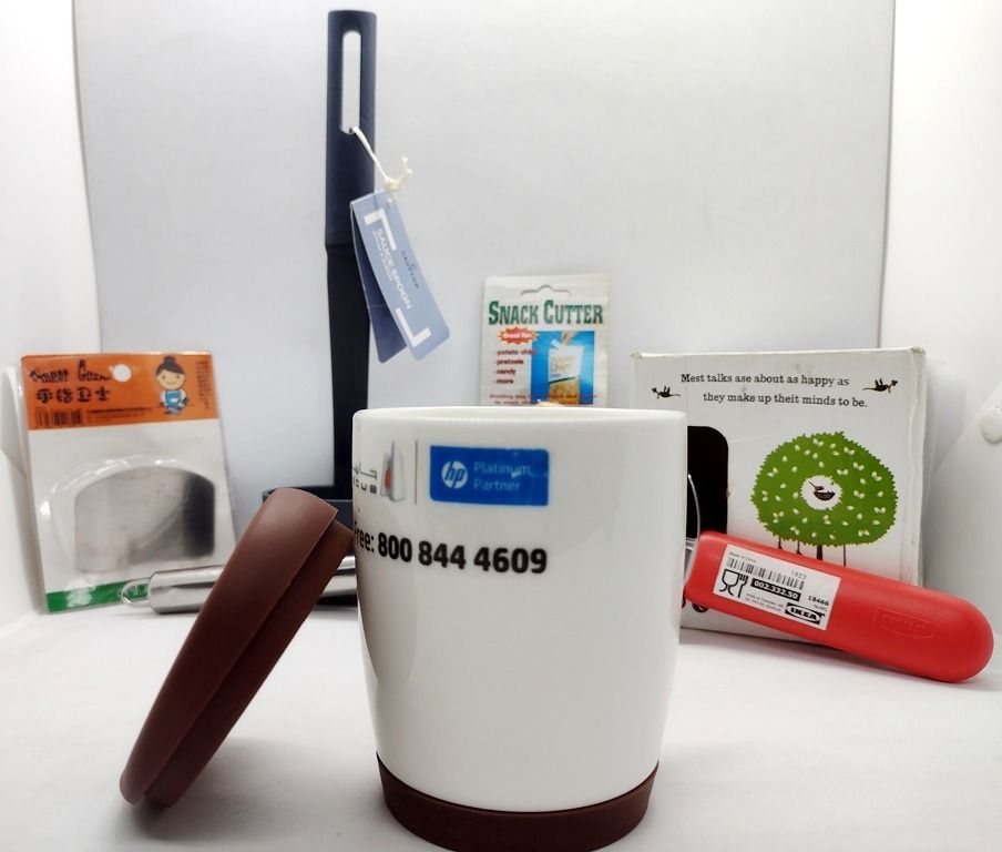 Kitchen / Food utensils bundle (Category: Other Kitchenware & Tableware) located in Quezon City. Submitted by mondy_mond (Listing ID 1415313930, Image 3). Description: Reason For Selling (RFS): De-cluttering This Kitchen / Food equipment bundle... *Includes 6x utensils: 1x Crofton Soup Spoon/Ladle, 1x IKEA Pizza Cutter, 1x Finger Guard, 1x Snack Bag Cutter, 1x Corn Peeler/Scraper, 1x mug *IKEA Pizza Cutter & mug bought in Saudi Arabia; Crofton So