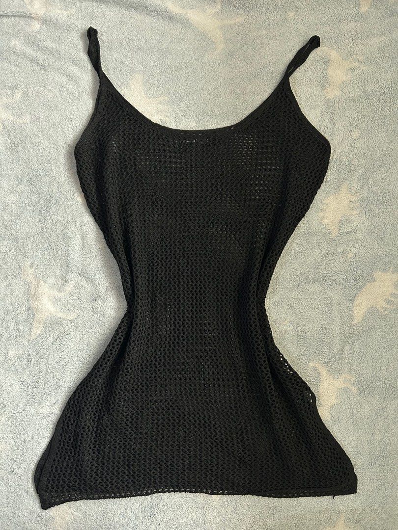 Knit Crochet Overlay Tank (Category: Others Tops) located in Manila. Submitted by milkteeth (Listing ID 1415316858, Image 1). Description: fits M-L (oversized), never worn.