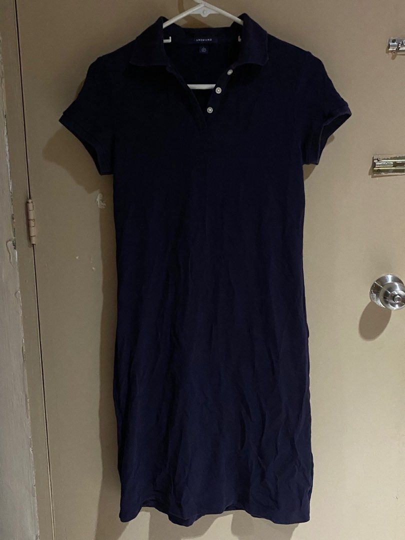 Lands' End Navy Polo Dress (Category: Dresses) located in Quezon City. Submitted by coffeecatsss (Listing ID 1415391052, Image 1). Description: Navy blue polo dress from Lands' End - Collared neckline with three buttons - Short sleeves - Straight fit - Made of soft, comfortable fabric - Ideal for casual wear.