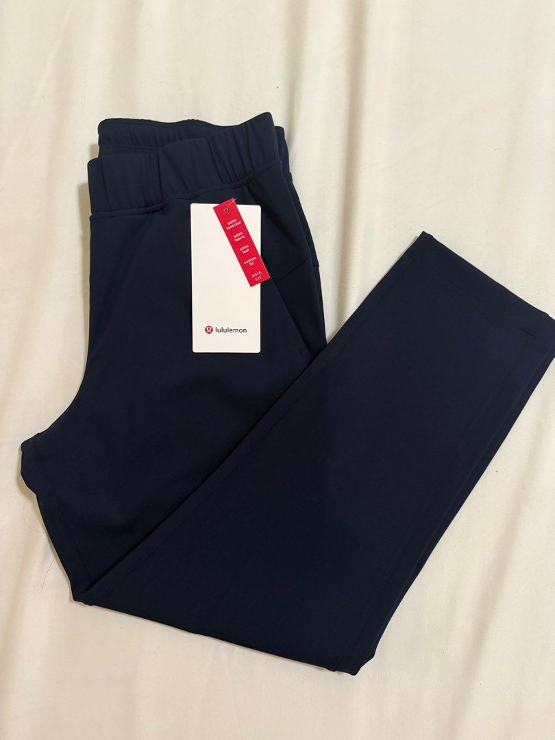 Lululemon Luxreme Slim-Fit Pull-On MR Pants (Category: Other Bottoms) located in Quezon City. Submitted by declutter1ngmama (Listing ID 1415244411, Image 1). Description: - Lululemon Luxreme Slim-Fit Pull-On MR Pants - Mid-rise, 26" length, Asia fit - Made with Luxreme fabric: sweat-wicking and four-way stretch - Sleek and smooth feel for all-day comfort - Features hand pockets and a continuous drawcord - Available colors: Black and Navy Blue Pri