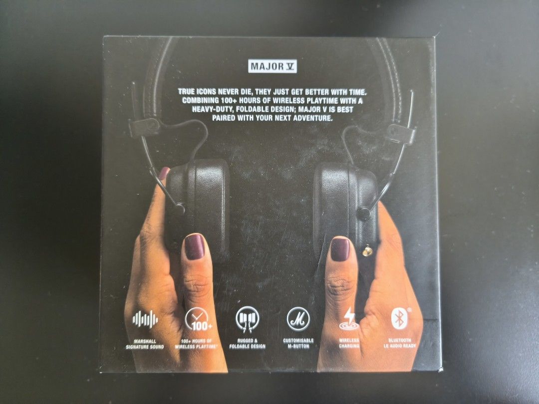 Marshall Major V Wireless Headphones - Black, Audio, Headphones ...