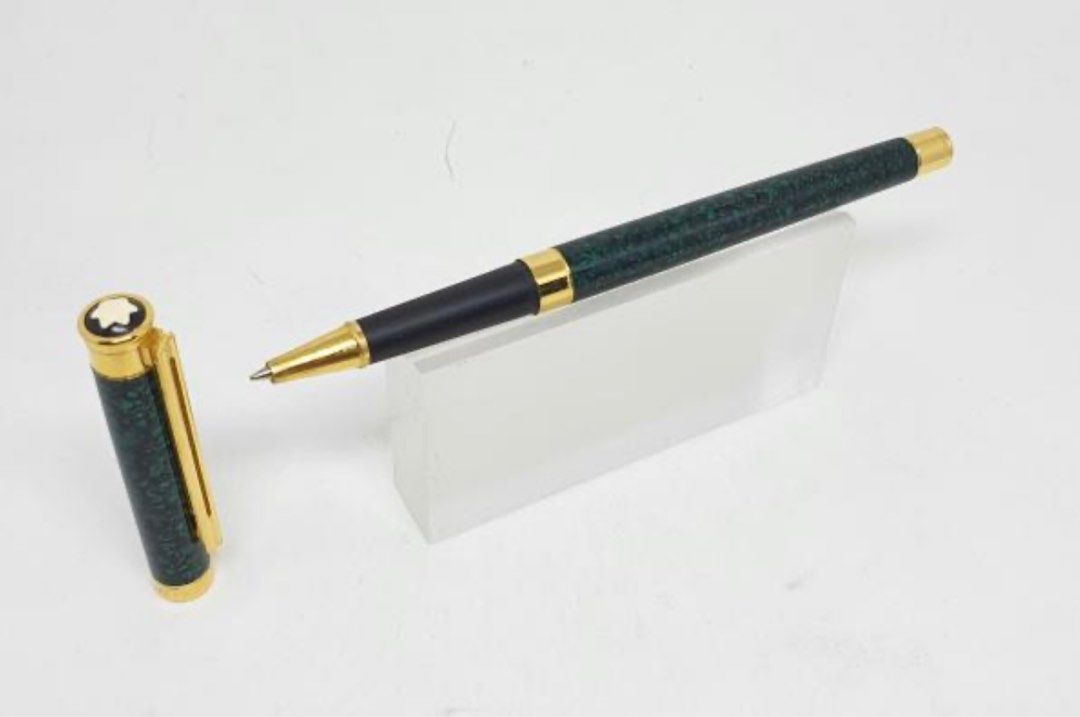 Montblanc Green Marble Rollerball Pen (Category: Stationery & School Supplies) located in Roxas City. Submitted by sherien22 (Listing ID 1415251284, Image 1). Description: - Montblanc rollerball pen - Green marble pattern - Gold accents and cap - Black grip section - Gold-colored tip Very low than the market price - Classic writing instrument.
