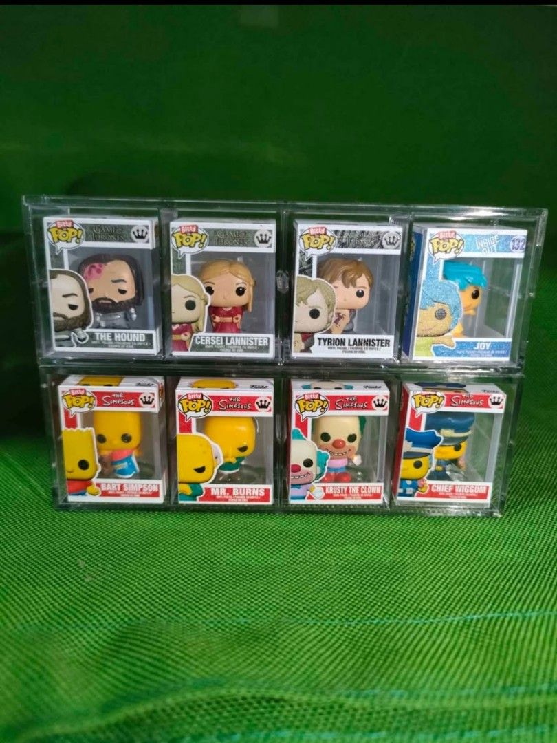 ORIGINAL Bitty Pop Game of Thrones GOT / The Simpsons (Category: Designer & Blind Box Toys) located in Caloocan City. Submitted by ninnarege51143 (Listing ID 1415318741, Image 1). Description: Original Bitty Pop Game of Thrones GOT - The Hound - Cersei Lannister SOLD Tyrion Lannister Inside Out SOLD Joy The Simpsons - Bart Simpson SOLD Mr. Burns - Krusty the Clown - Chief Wiggum ₱235 each pc ₱750 set (4 pcs + 1 case) ₱1000 take all (5pcs + 2 case