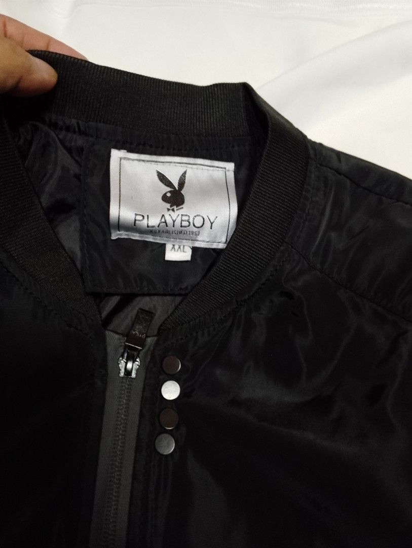 PLAYBOY Wind Breaker (Category: Activewear) located in Antipolo. Submitted by technothrift (Listing ID 1415415704, Image 2). Description: BrandNew Conditon Dimes: 20.5x26.5 Medium to Semi Large.