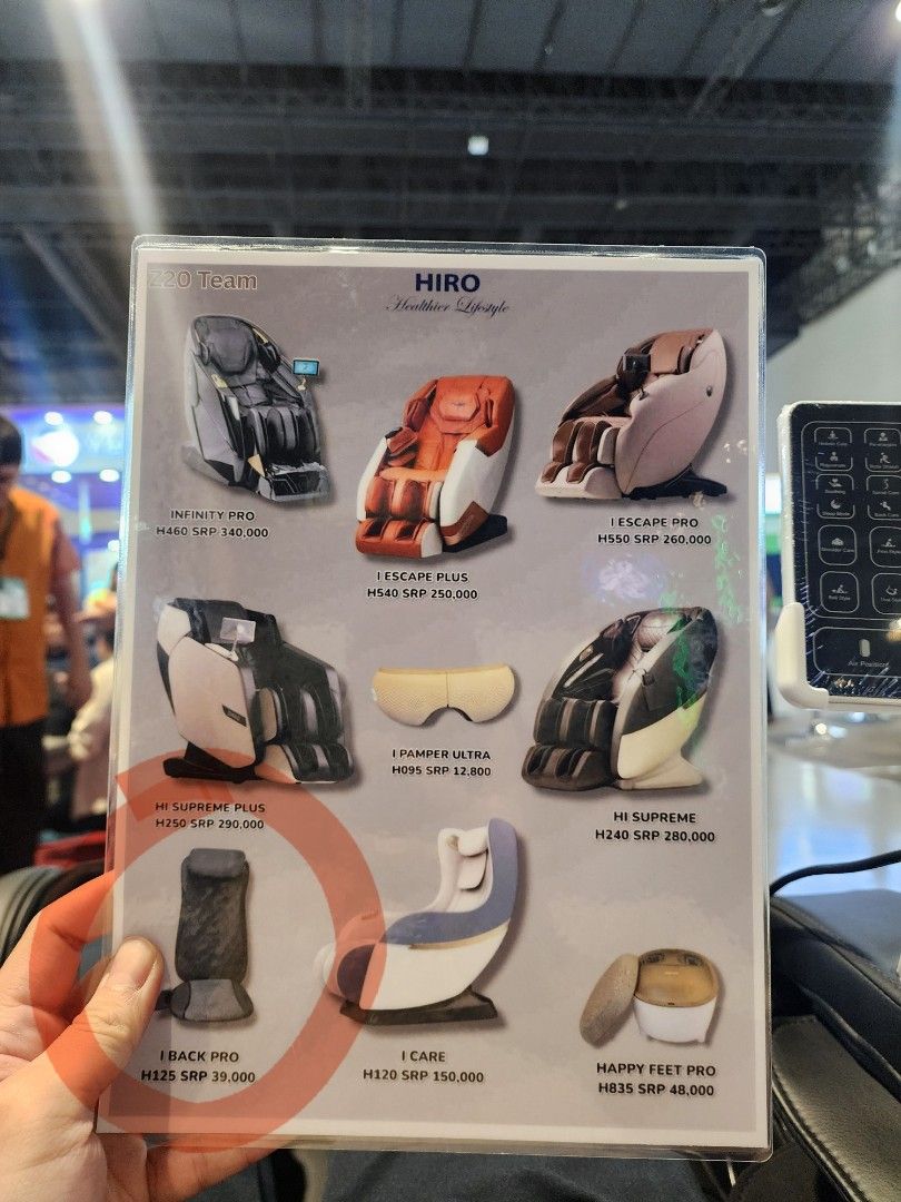 Portable massage chair (HIRO iBack Pro) - Black (Category: Chairs) located in Makati City. Submitted by ejsgmd (Listing ID 1415284154, Image 2). Description: Never opened. Delivered just this month (January 2026). SRP: P39,000 Negotiable RFS: already have a massage chair.
