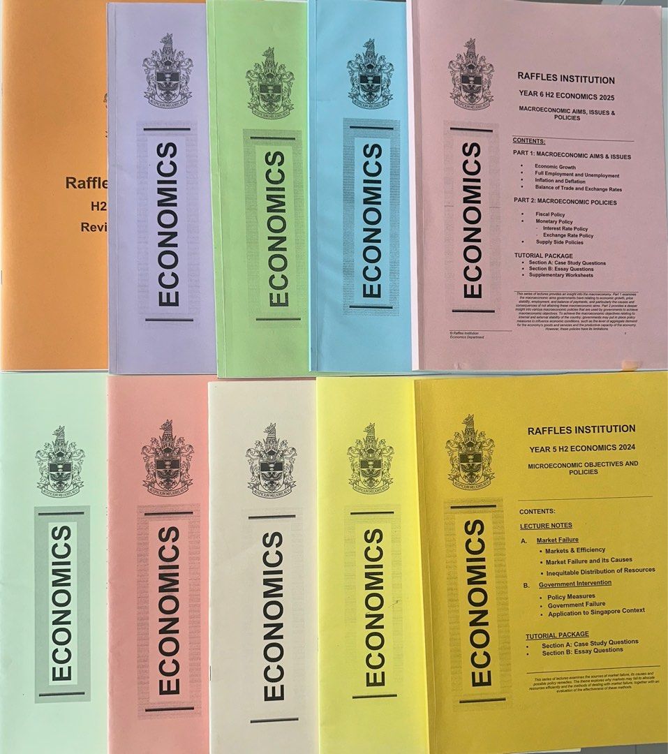 Ri Raffles Raffles Institution (RI/RJC) H2 Economics Notes (Year 5 & 6), Hobbies ...