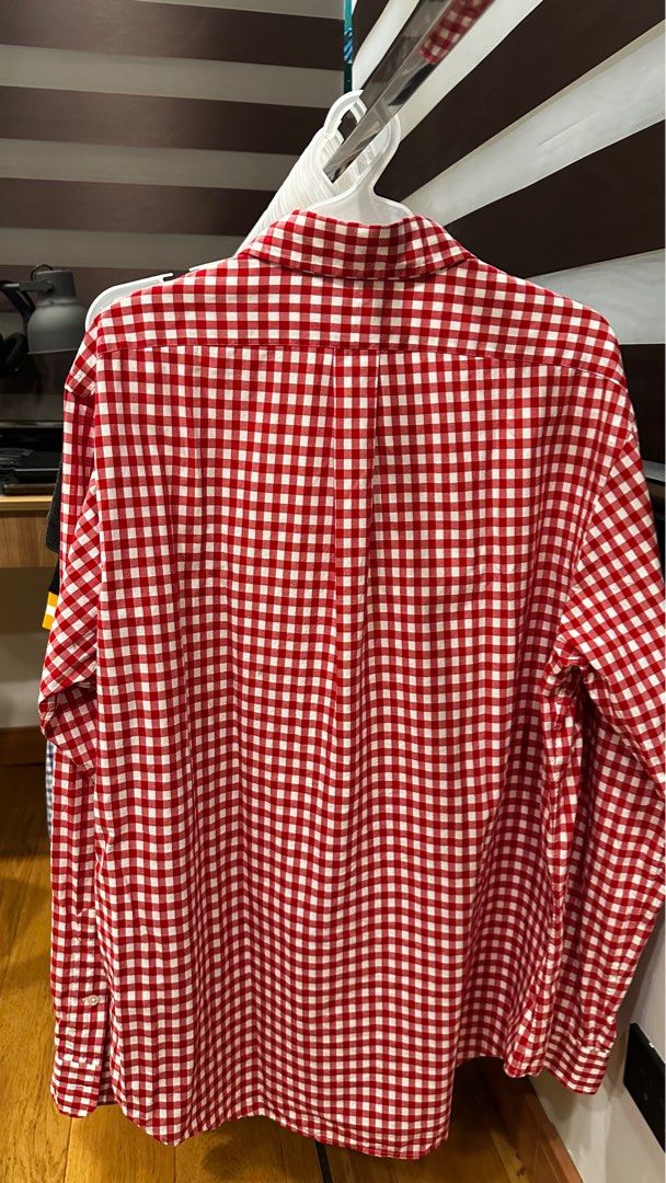 Ralph Lauren Red Checkered Long sleeve Large (Category: Formal Shirts) located in Antipolo. Submitted by agentjic (Listing ID 1415333070, Image 2). Description: Ralph Lauren W-24 L-31 Sleeve-26 *issue has stain at the back of Left shoulder side, pls see last picture.