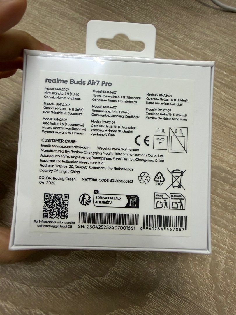 realme Buds Air 7 Pro - Racing Green (Category: Earphones) located in Manila. Submitted by 17thfinds (Listing ID 1415303319, Image 2). Description: .