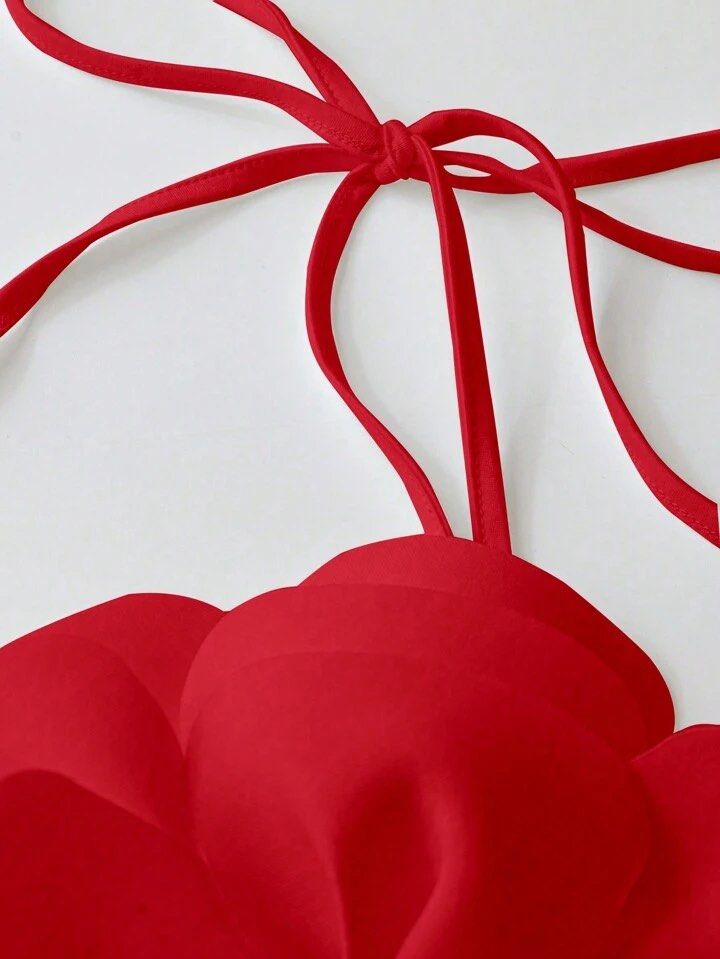 Red Floral Halter Top (Category: Sleeveless) located in Manila. Submitted by clarv (Listing ID 1415358409, Image 3). Description: Brand new - never used Really pretty in person Size on tag: Small.