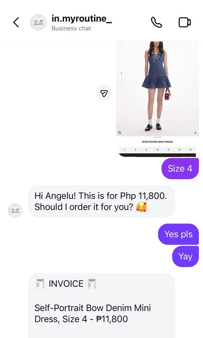 Self-Portrait Bow Denim Mini Dress (Category: Dresses) located in Makati City. Submitted by angelurlee (Listing ID 1415346173, Image 3). Description: Self-Portrait Bow Denim Mini Dress Size 4 Got this for 11,800 plus SF Worn once in Dubai Newly dry cleaned No flaws Super pretty! Rfs: decluttering .