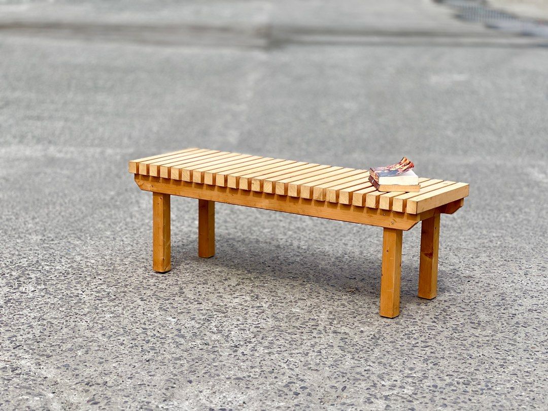 Solid wood modern bench (Category: Chairs) located in Bulacan. Submitted by rock_off.thriftshop.ph (Listing ID 1415346332, Image 3). Description: .