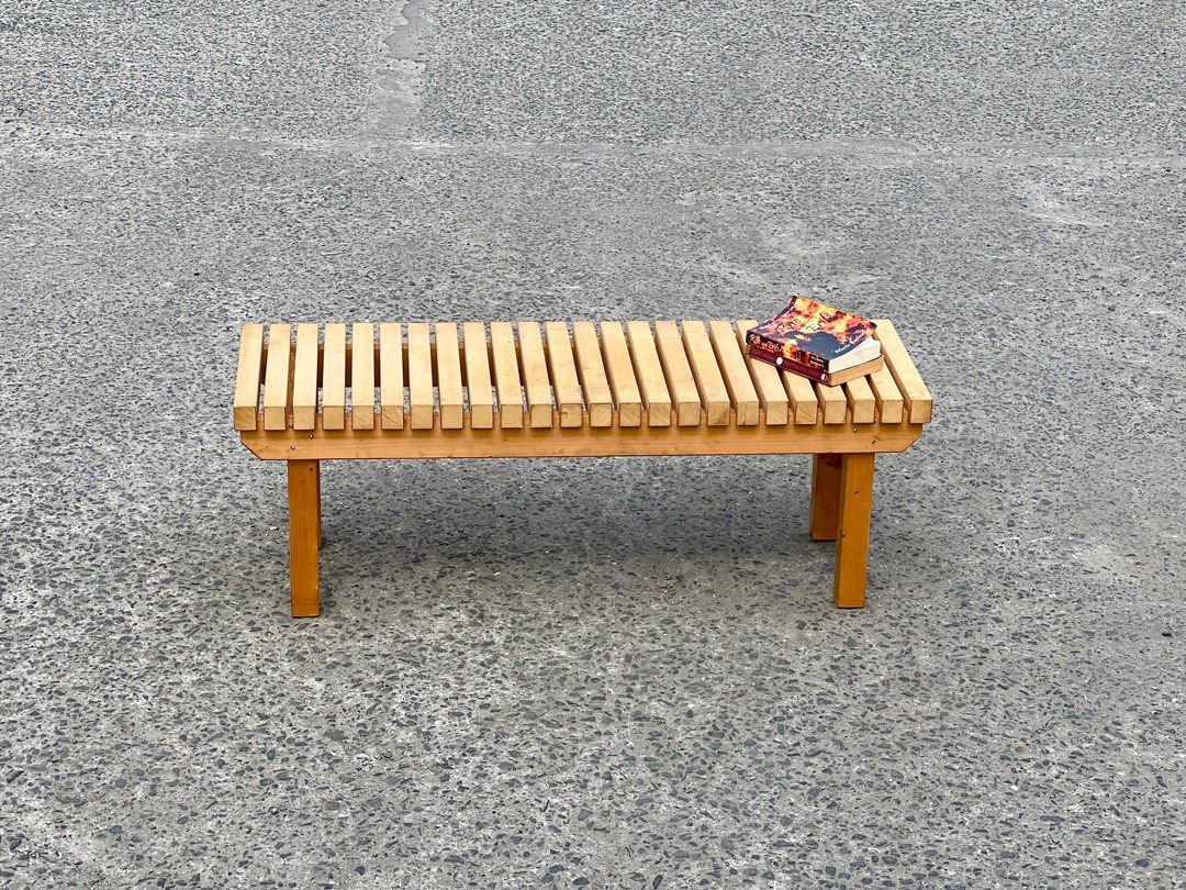 Solid wood modern bench (Category: Chairs) located in Bulacan. Submitted by rock_off.thriftshop.ph (Listing ID 1415346332, Image 2). Description: .