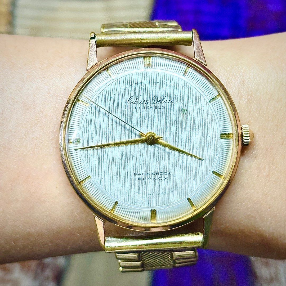 Vintage Citizen Deluxe - Hand-Winding with Raining Dial (Category: Accessory Holder, Box & Organizers) located in Caloocan City. Submitted by stylecuratorph (Listing ID 1415263306, Image 2). Description: Vintage Citizen Deluxe - Hand-Winding with Raining Dial This Vintage Citizen Deluxe from June 1959 is a significant piece in Citizen's history. Featuring the iconic raining dial, this watch combines classic elegance with innovative features, incl