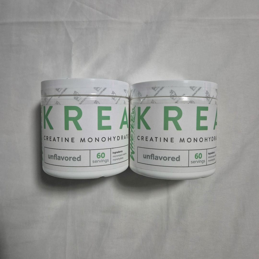 Wheyl KREA Creatine Monohydrate (Category: Sports & Fitness Nutrition) located in Makati City. Submitted by raceday.rdy (Listing ID 1415379098, Image 2). Description: Wheyl KREA Creatine Monohydrate 300g Brand new, sealed 60 servings per tub Unflavored Before before: Feb 2027 670 each. Fixed price.