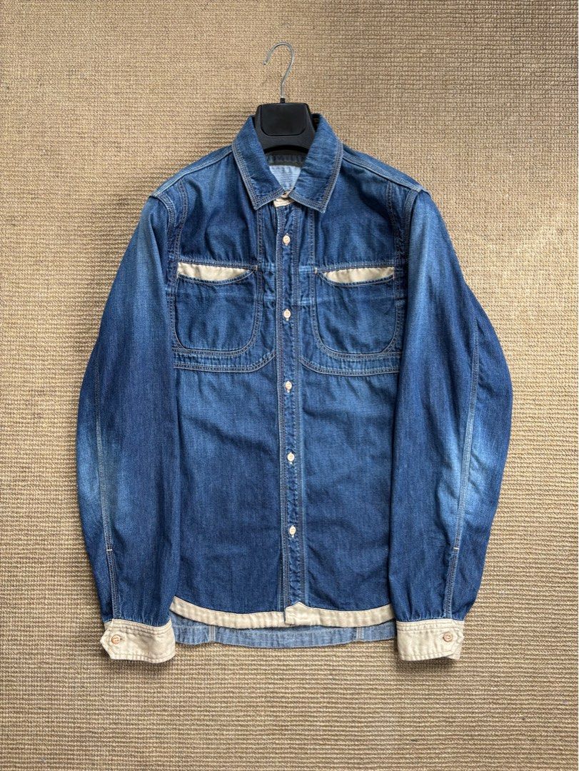 White Mountaineering Suede Panel Denim Shirt (Category: Tshirts & Polo Shirts ) located in Paranaque City. Submitted by grailonious (Listing ID 1415364603, Image 1). Description: - White Mountaineering Denim Shirt - Features suede panel detailing - Size 1 or S. See the pictures for measurements in cm - no issues.