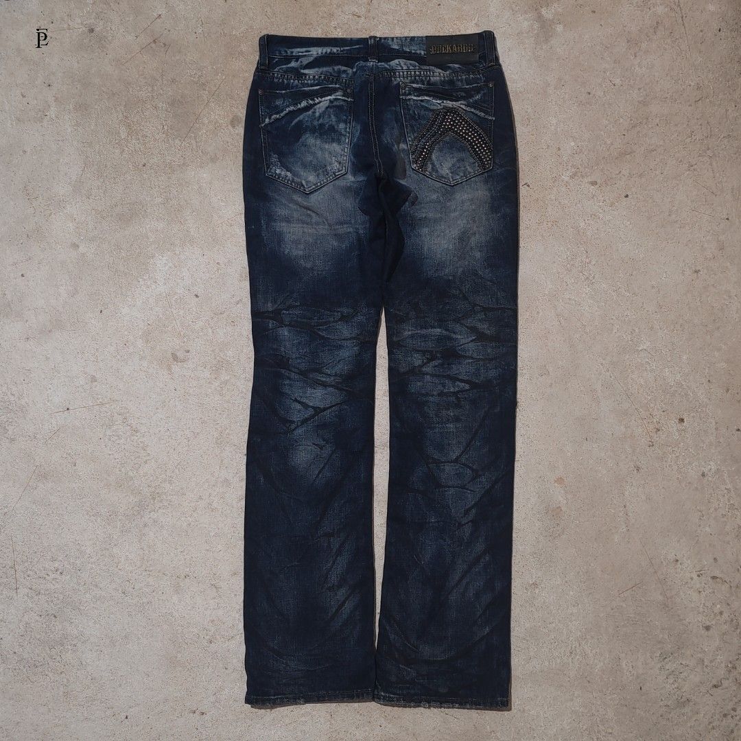 Y2k Buckaroo Pants w/ Distressed Pattern (Category: Jeans) located in Rizal. Submitted by elpappi_collection (Listing ID 1415388672, Image 2). Description: Design ung Distress at ung patch sa loob. Based on research.