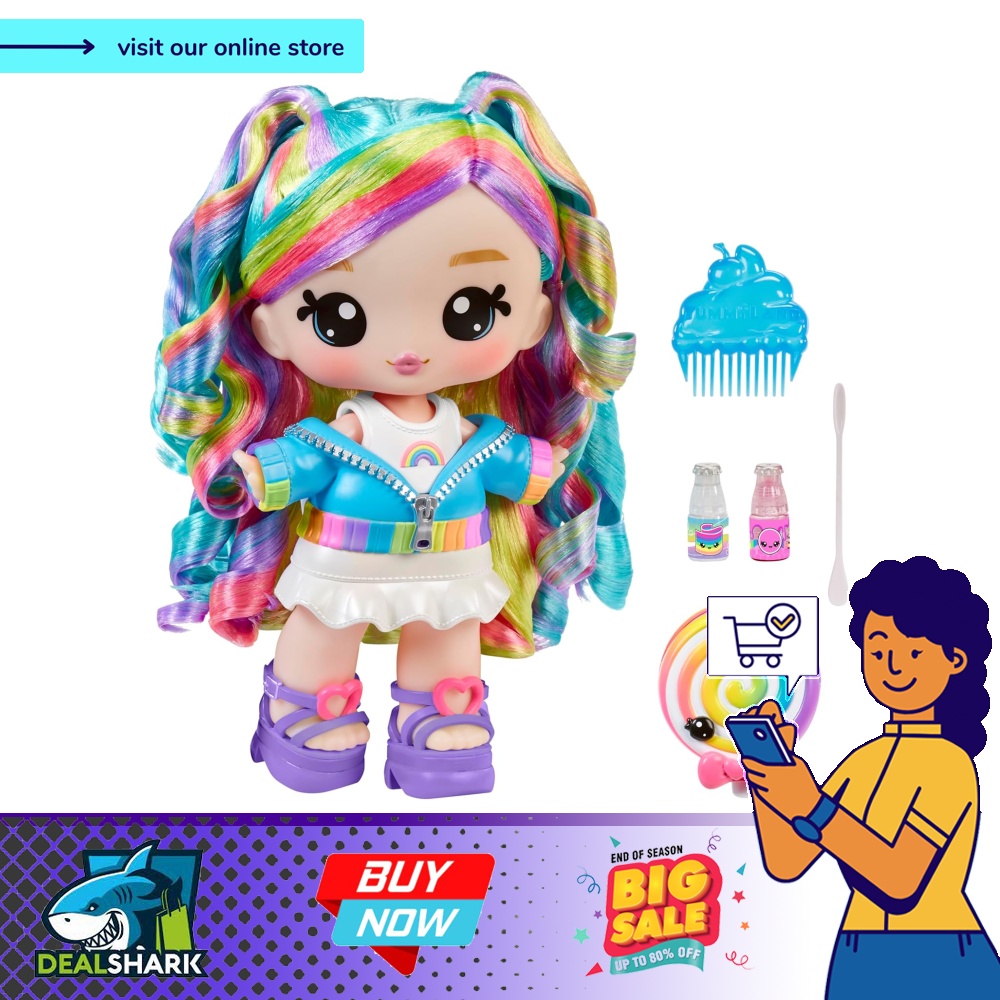 Yummiland X Peeps – Poupée Molly Mallows Avec Kit DIY Brillant à Lèvres Parfumé – 10 Cm, Articulée, Tenue Amovible, Porte-clés – Dès 4 Ans