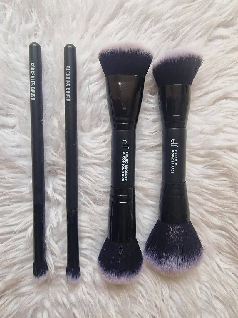4pcs Elf Make Up Brushes Set (Category: Makeup) located in Quezon City. Submitted by floreskari78555 (Listing ID 1415478145, Image 3). Description: Elf 4pcs Make Up Brush Set✨ Authentic 💯 Brand New❤️ Limited stocks‼️ Set includes 1 Elf Liquid Bronzer & Contour Duo Brush 1 Elf Cream & Powder Face Powder Duo Brush 1 Eyeshadow Blending Brush 1 Concealer Brush 📦 Order Now! Available for: Retail & Wholesale Same-Day Delivery: Lalamove / Grab Express