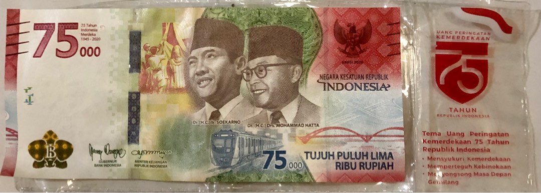 75.000 Rupiah edisi HUT kemerdekaan 75 Utk kolektor lengkap dgn case ...