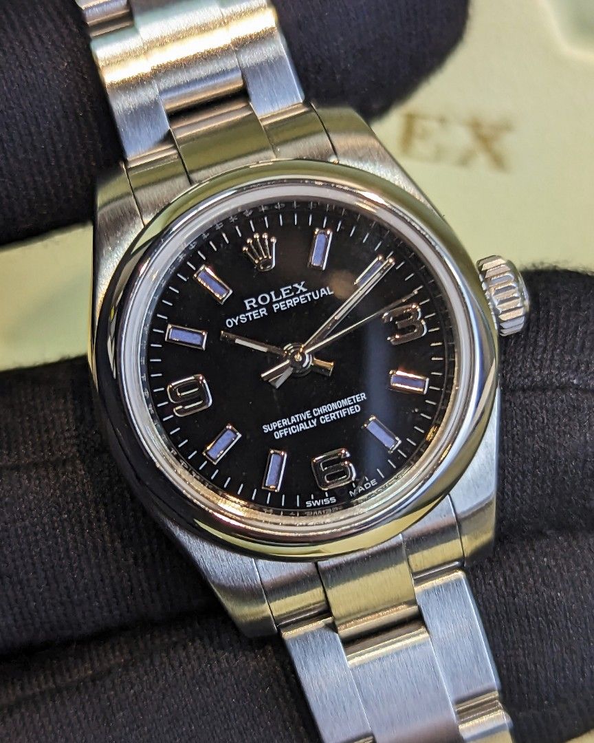 [ 2012 ⚫ ] Rolex 176200 Oyster Perpetual 26mm Black Dial OP OP26 (Category: Watches) located in Singapore. Submitted by bayfort (Listing ID 1415549943, Image 1). Description: Model: 176200 Dated: 2012 Series: AN Case Size: 26mm Comes with: Box and Papers, 10 links total Condition: Lightly used preowned condition ** Local AD ** Original Box: Yes Original Cert: Yes ----------------------- www.bayfort.sg ⭐ BAYFORT PTE. LTD. ⭐ UEN: 202218480E ⭐ PSPM 
