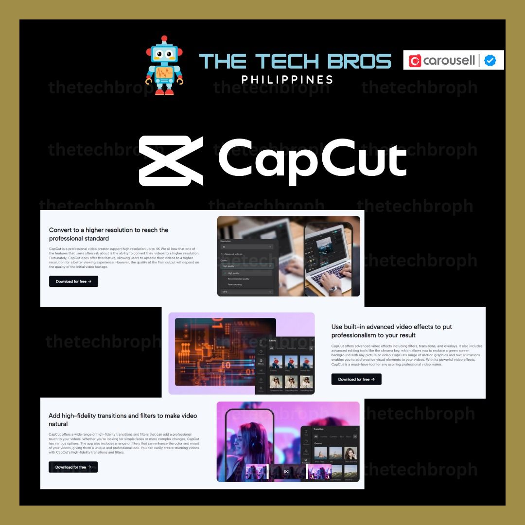 🔥 Capcut Pro Subscription | Monthly/Yearly Gift Card🔥 (Category: Software) located in Manila. Submitted by thegamebroph (Listing ID 1415533317, Image 3). Description: 🔥 FEATURES OF CAPCUT PRO🔥 ✅High-Quality and Watermark-Free Export ✅Advanced Asset Library & Effects ✅Professional Editing Tools ✅AI & Smart Editing ✅Cloud Sync & Multi‑Device Workflow ✅Ad‑free Experience ---------------------------------------------------------------------- 🔥 P