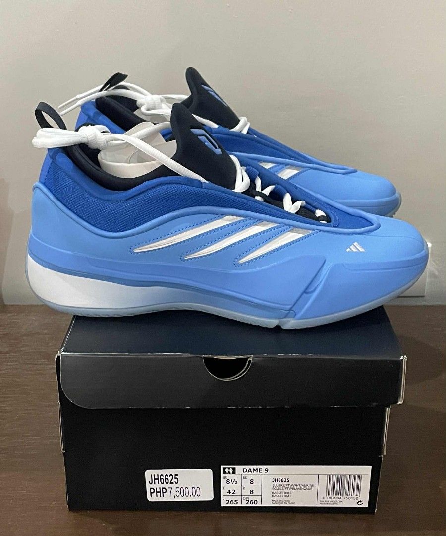 Adidas Dame 9 (Category: Sneakers) located in Calauan. Submitted by dark_mocha (Listing ID 1415600095, Image 1). Description: WTS Brand New / Legit / with OG box ✅ Adidas Dame 9 "Blue Burst" Size: 8 | 8.5❌ | 9❌ | 9.5 | 10 | 10.5 | 11 | 12 US mens Price: 3,000❗ (SRP 7,500) PM me for more details. Meetup: Calauan - Los Banos Laguna Area Shipping (Buyer's expense).