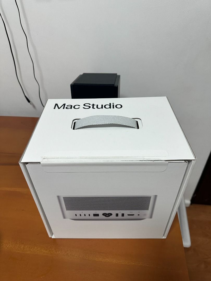 Apple M2 Max Mac Studio 32GB Ram 512GB SSD Storage (Category: Desktops) located in Quezon City. Submitted by caseofart (Listing ID 1415437594, Image 1). Description: - Bought at Power Mac SM Megamall - Complete with original box - M2 Max Chip - 32GB RAM - 512GB SSD Storage - Sleek, minimalist design - I'm including the stand which I bought for 3k RFS: Migrating abroad.