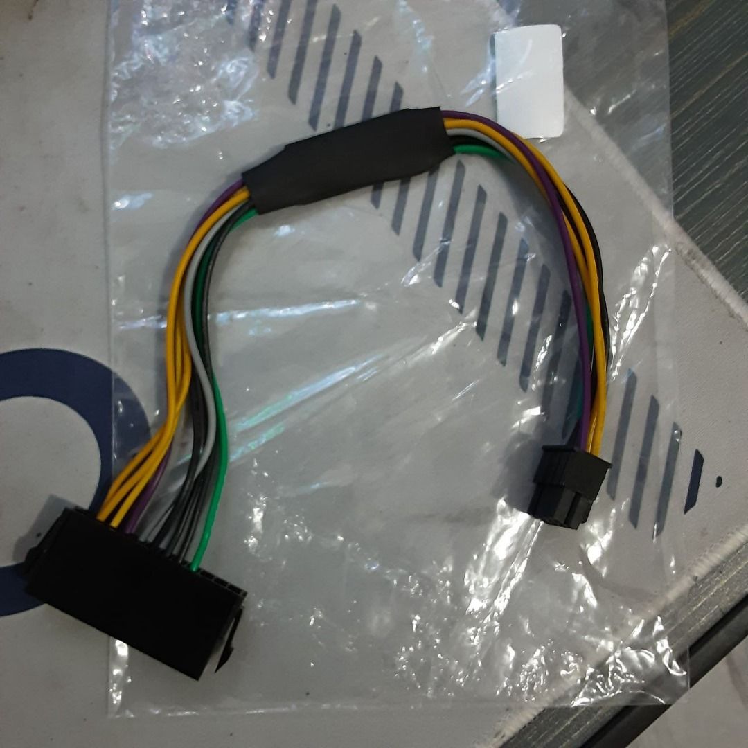 ATX 24pin to 8pin Power Supply Cable (Category: Desktops) located in Caloocan City. Submitted by jianrightnow (Listing ID 1415545975, Image 1). Description: ATX 24pin to 8pin Power Supply Cable High quality converter cable, sturdy and convenient to use. Supports 1000W power supply. Specification: Color: Colorful Material: Plastic & Metal Length: Approx 34cm / 1FT Wire: 18AWG, 0.18*34 copper Compatible with DELL Optiplex 3020 3046 3620 5040 7020 7