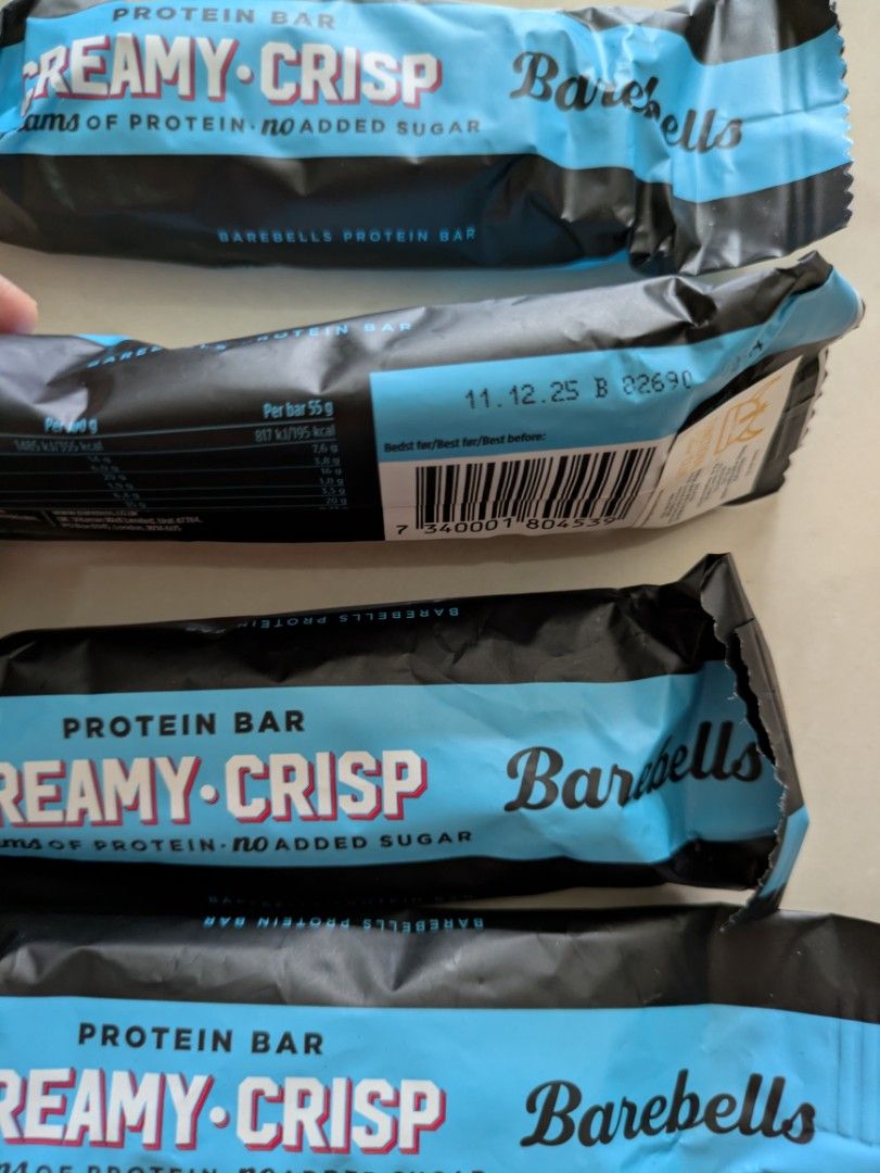 Barebells Creamy Crisp Protein Bar, Health & Nutrition, Health ...