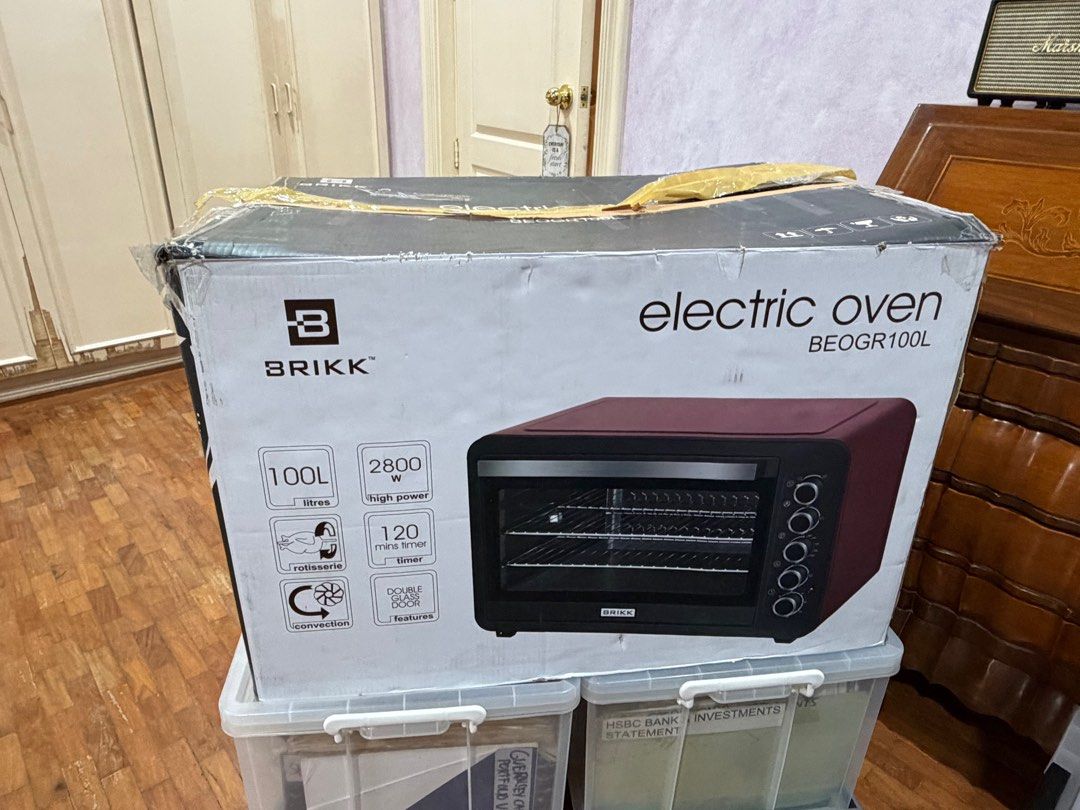 Brikk Electric Oven BEOGR100L (Category: Ovens & Toasters) located in Muntinlupa City. Submitted by iyasprelovedph (Listing ID 1415447083, Image 2). Description: Item: Brikk Electric Oven, with a capacity of 100L. (Check photos for more info on the oven) - Only used 4/5x. Rfs: We don’t use it anymore :) - Bought for ₱13,500. Now selling for ₱10,000 - No known issues, included with its own COMPLETE accessories from when purchased - Only potential 
