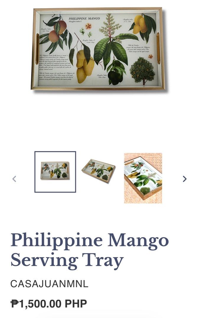 Casa Juan Serving Tray (Phil Mango design) (Category: Other Kitchenware & Tableware) located in Manila. Submitted by chinchinshaven (Listing ID 1415514455, Image 3). Description: Unused Bought from Kultura .