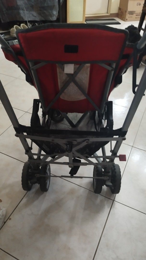 Chicco Stroller (Category: Strollers) located in San Fernando. Submitted by twinstedsunshine (Listing ID 1415589866, Image 1). Description: - Chicco stroller as is - Red seat with safety harness - Foldable design - Four wheels for easy maneuverability - Sturdy frame .