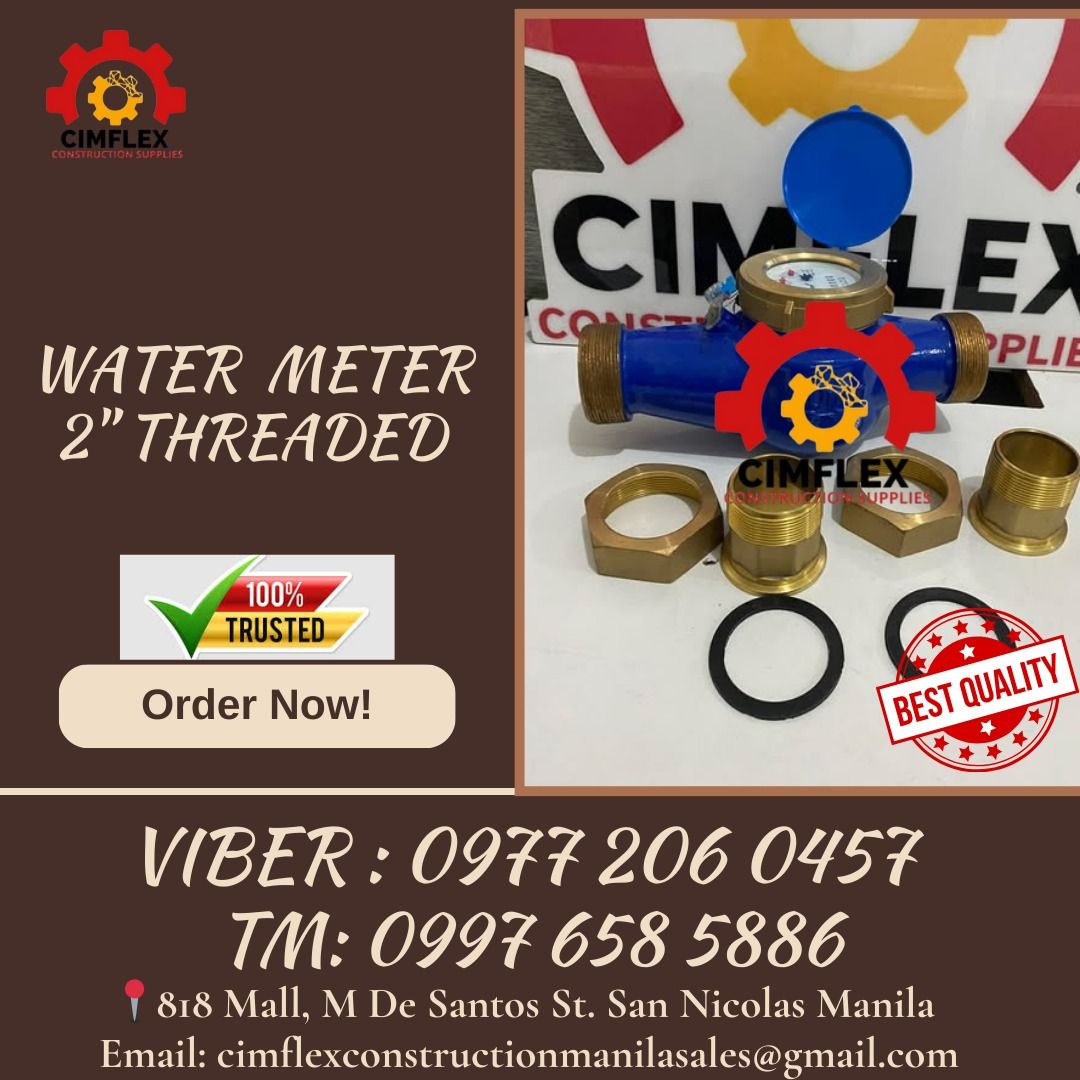 CI WATER METER 2'' THREADED WITH MAYNILAD CERT (Category: Construction Tools & Equipment) located in Manila. Submitted by cimflexcon63754 (Listing ID 1415450282, Image 1). Description: CI WATER METER 2'' THREADED WITH MAYNILAD CERT .